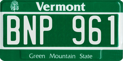 VT license plate BNP961