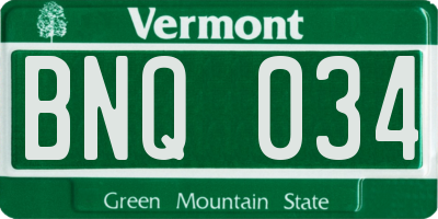 VT license plate BNQ034