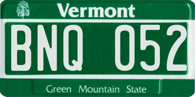 VT license plate BNQ052