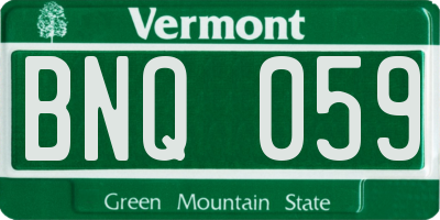 VT license plate BNQ059