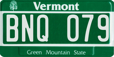 VT license plate BNQ079
