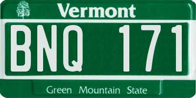 VT license plate BNQ171