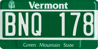 VT license plate BNQ178