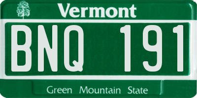 VT license plate BNQ191