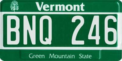 VT license plate BNQ246