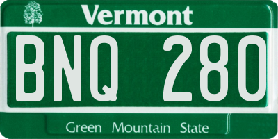 VT license plate BNQ280