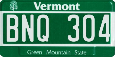 VT license plate BNQ304