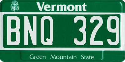 VT license plate BNQ329