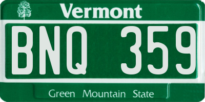 VT license plate BNQ359