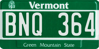 VT license plate BNQ364