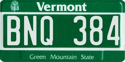 VT license plate BNQ384