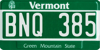 VT license plate BNQ385
