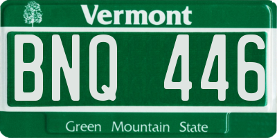 VT license plate BNQ446