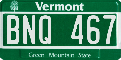 VT license plate BNQ467