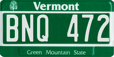 VT license plate BNQ472
