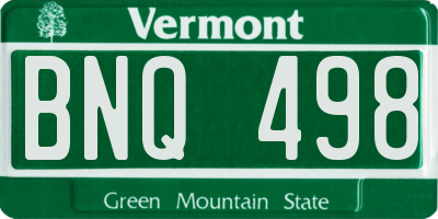 VT license plate BNQ498