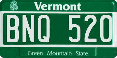 VT license plate BNQ520