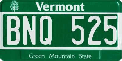 VT license plate BNQ525