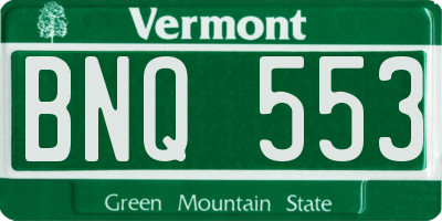 VT license plate BNQ553