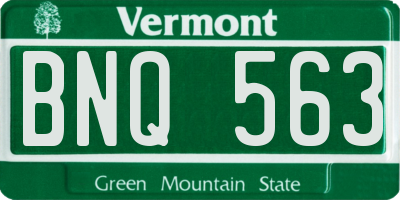 VT license plate BNQ563