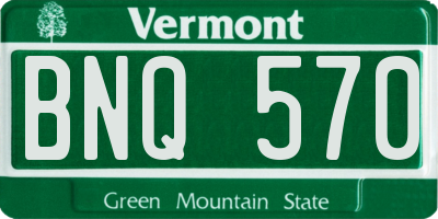 VT license plate BNQ570