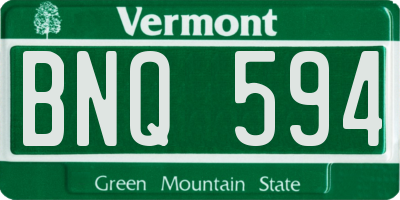 VT license plate BNQ594
