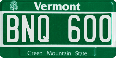 VT license plate BNQ600