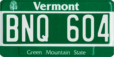 VT license plate BNQ604