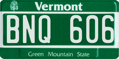VT license plate BNQ606