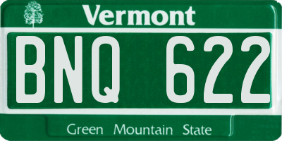 VT license plate BNQ622