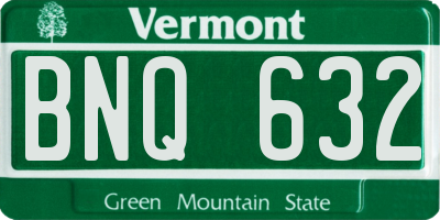 VT license plate BNQ632