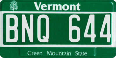 VT license plate BNQ644