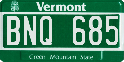 VT license plate BNQ685