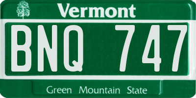 VT license plate BNQ747