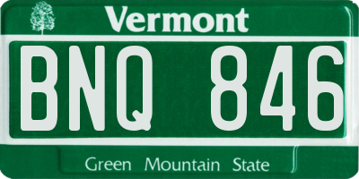 VT license plate BNQ846