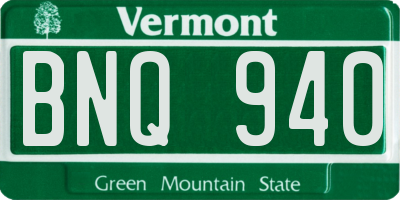 VT license plate BNQ940