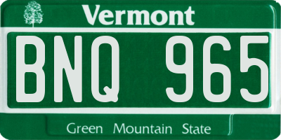VT license plate BNQ965