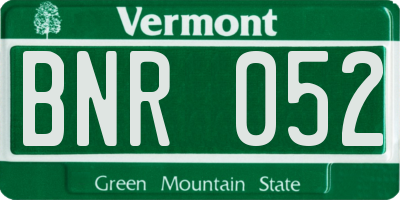 VT license plate BNR052