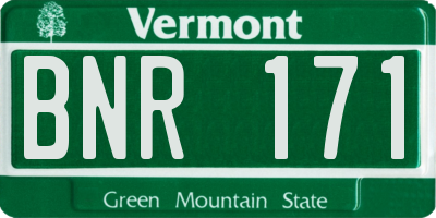 VT license plate BNR171