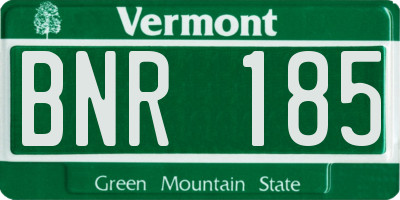 VT license plate BNR185