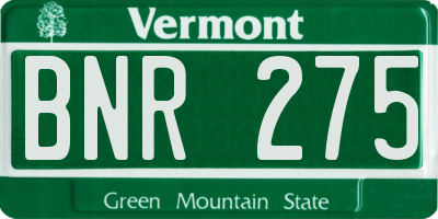 VT license plate BNR275