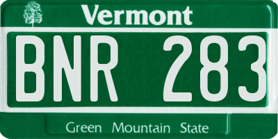 VT license plate BNR283