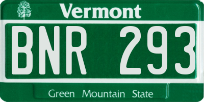 VT license plate BNR293