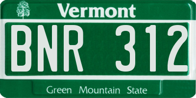 VT license plate BNR312