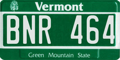 VT license plate BNR464