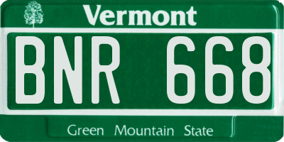 VT license plate BNR668