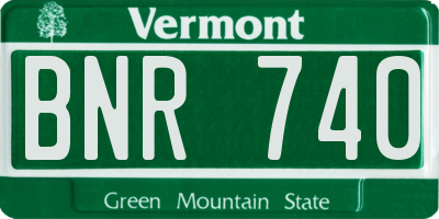 VT license plate BNR740