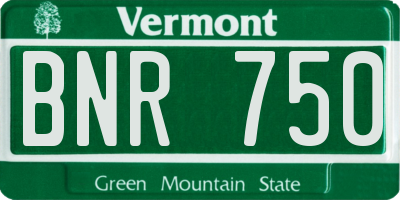 VT license plate BNR750