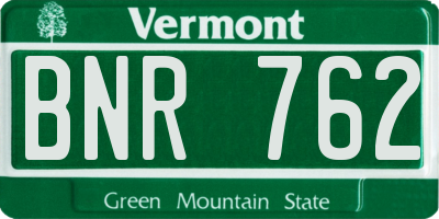 VT license plate BNR762