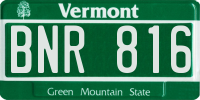 VT license plate BNR816